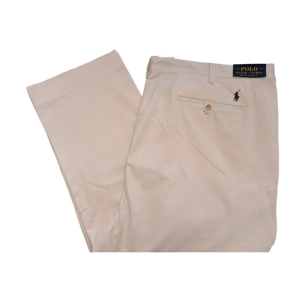 Polo Ralph Lauren Mens Stretch Classic Fit Chino Pants Cream Sz 50Bx32 NWT $125